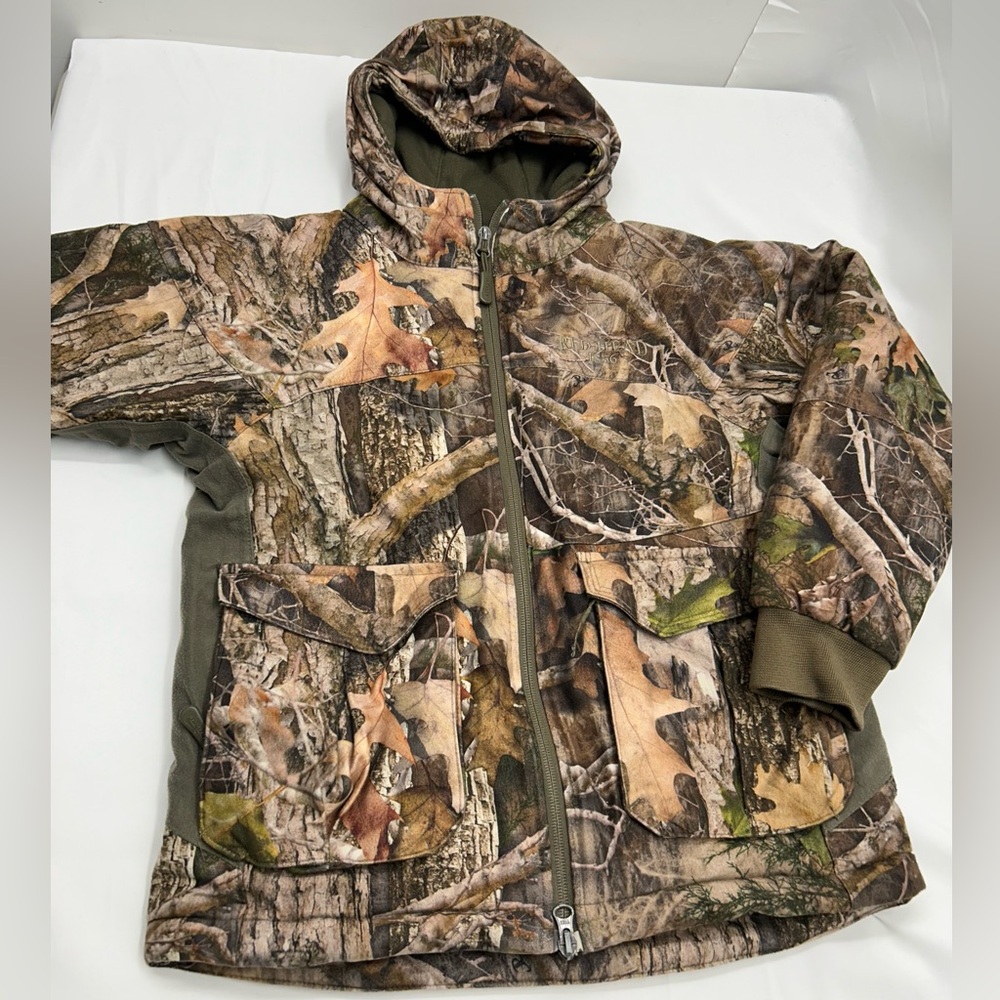 Boys Timber Camo Jacket Winter Coat Red Head Hunting Size Large Kids Bone Dry